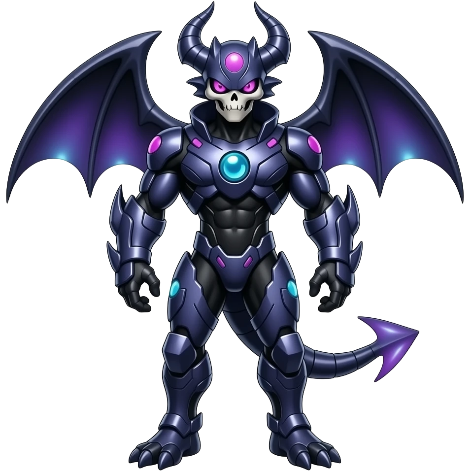 Shiny Futuristic Badass Demonic Spectral Dusky Spooky Skull-faced Cool Hot Stylish Handsome Alien-Salandit-Darkrai-Genesect-Fakémon-fusion (full body) emoji