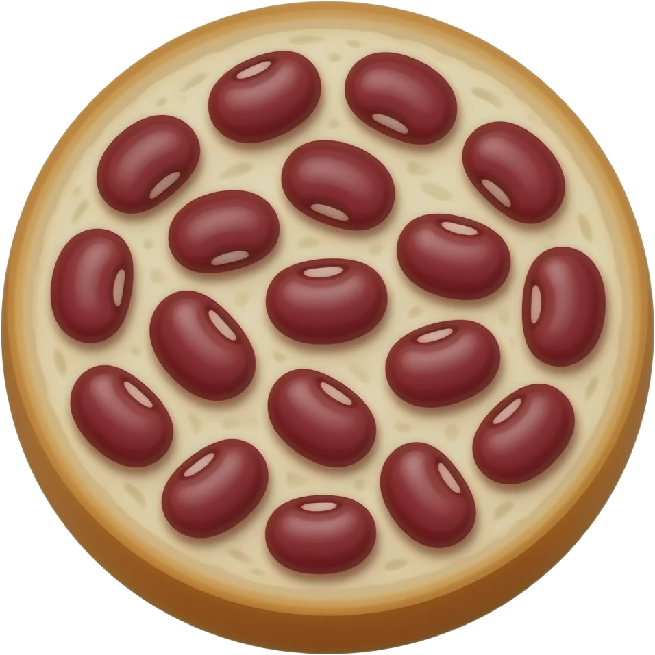 Круглые белые хлебцы с много красной фасолью emoji