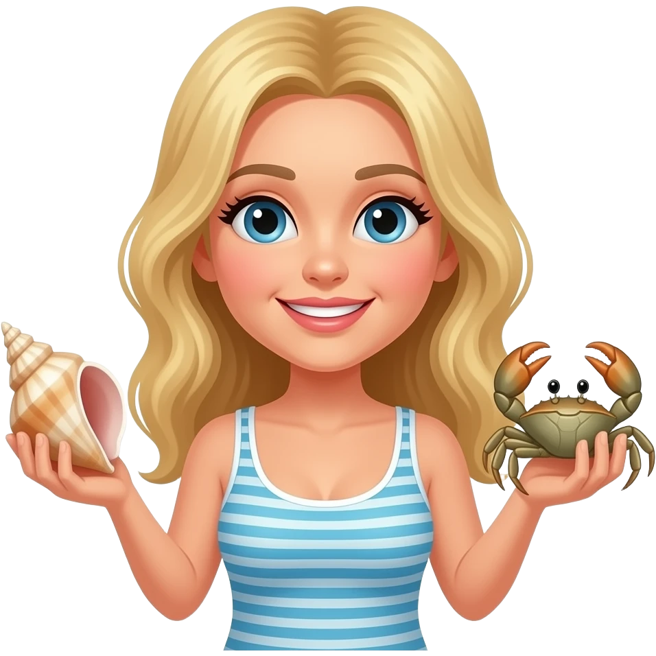 👱🏻‍♀️🐚🦀🏖 emoji