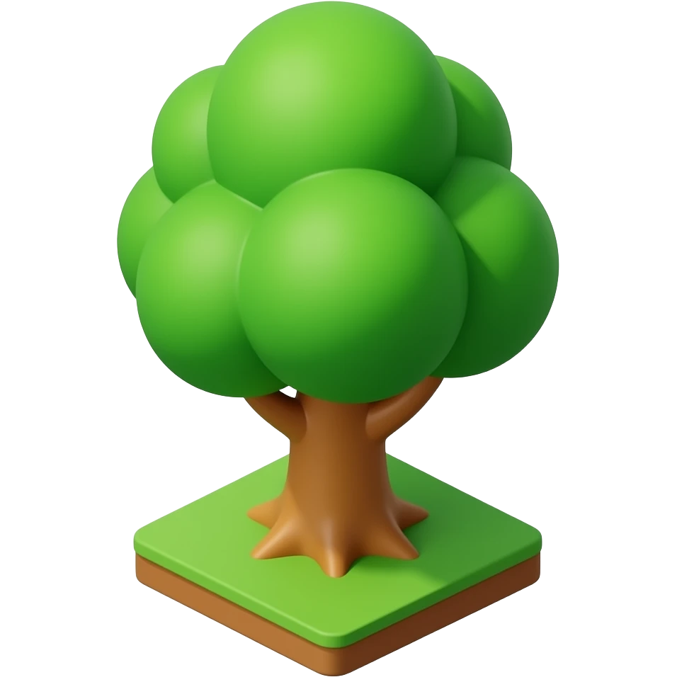 small 3d isometric tree emoji