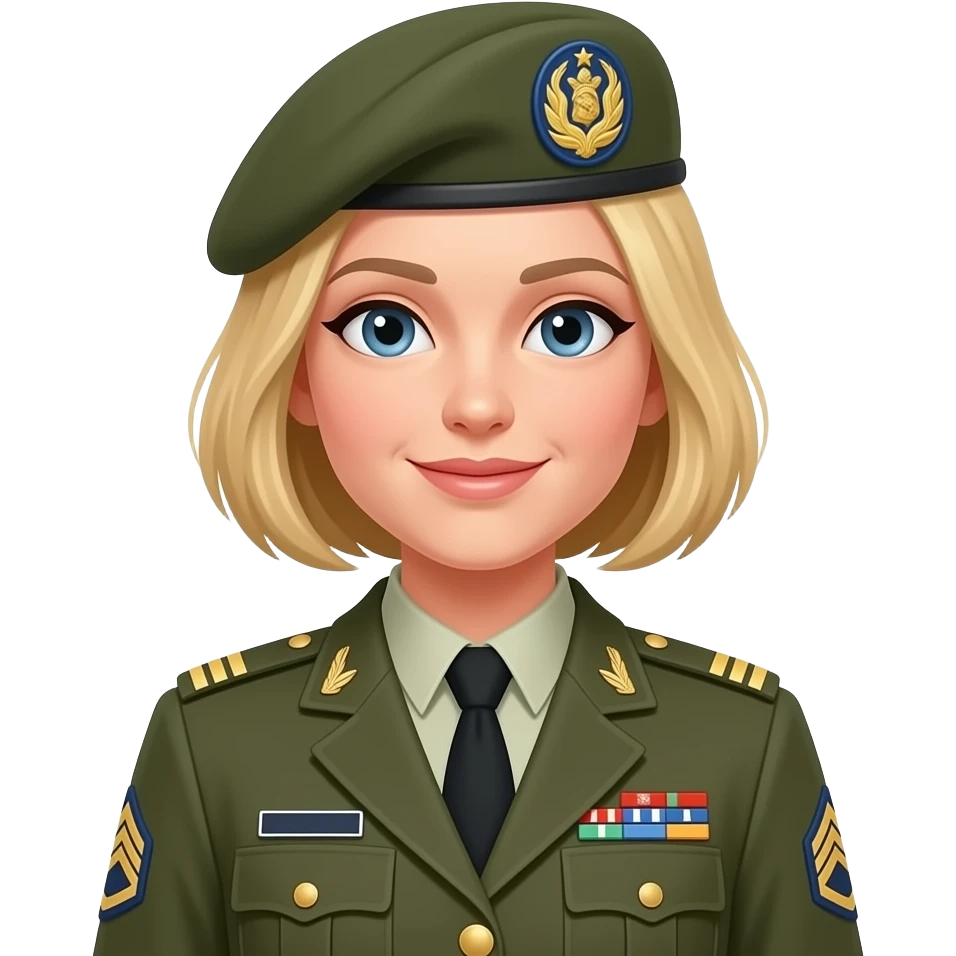 rubia militar mujer emoji