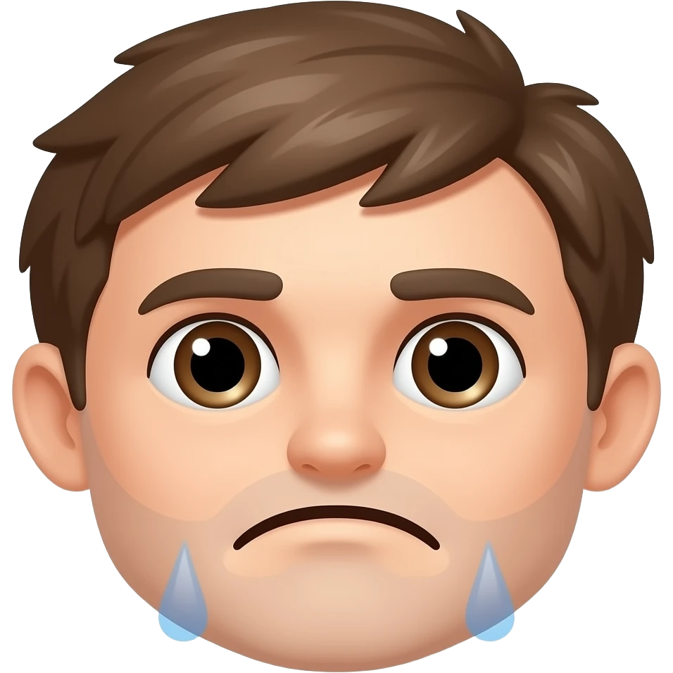 Guy with a happy face and takes off the happy face and has a has a sad face emoji