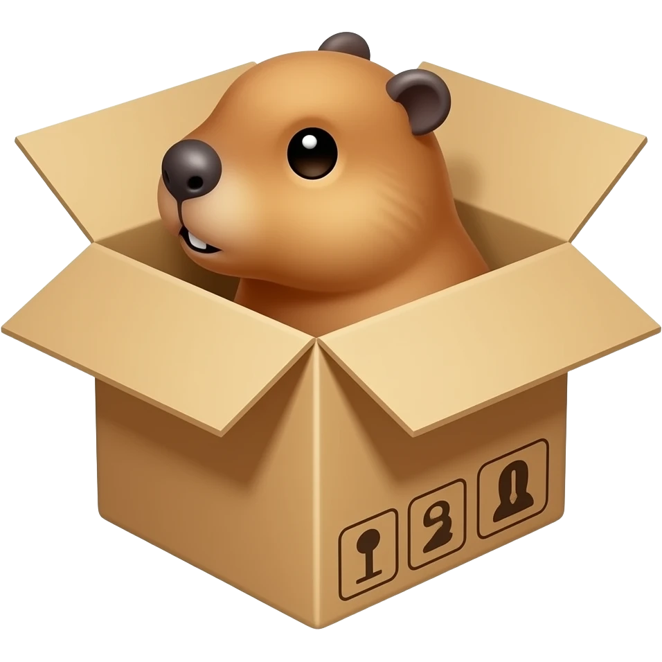 Box with infinite capybaras inside emoji