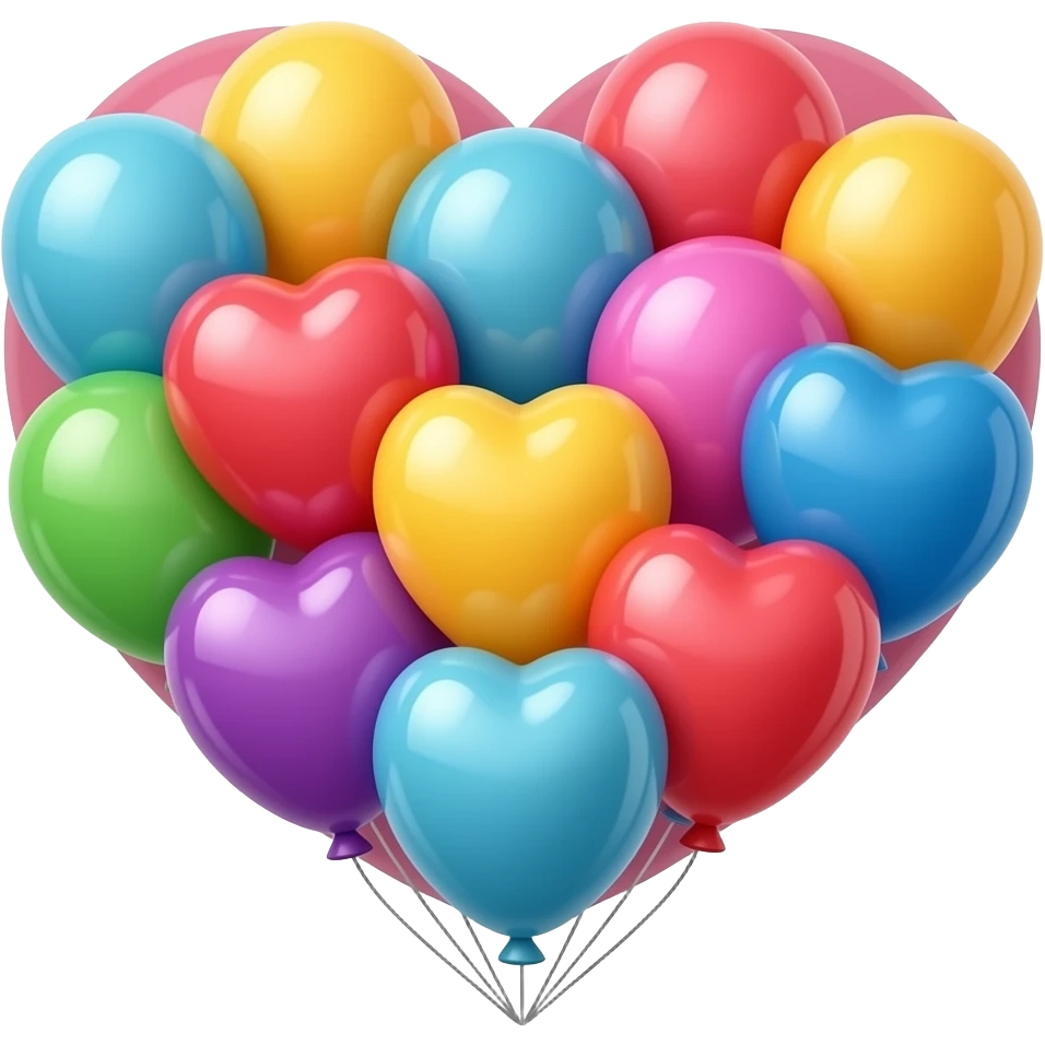 colorful heart balloons emoji