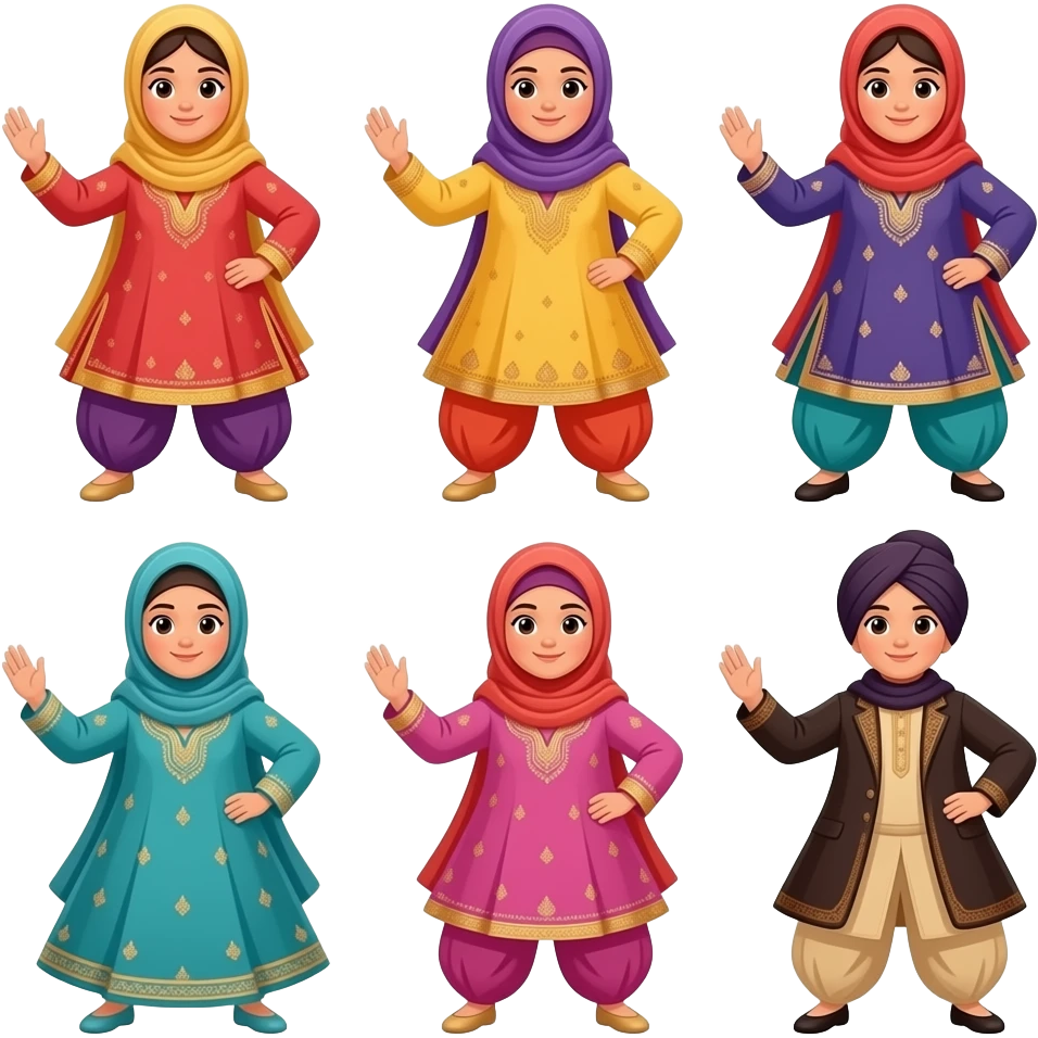 6 Dancing hijabis punjabi emoji