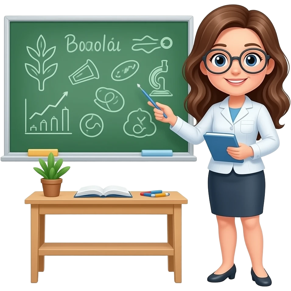 woman is teaching biology emoji
