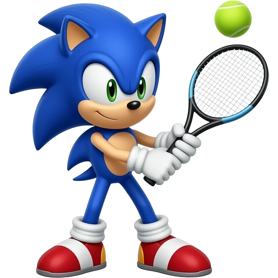 sonic the hedgehog playing tennis emoji