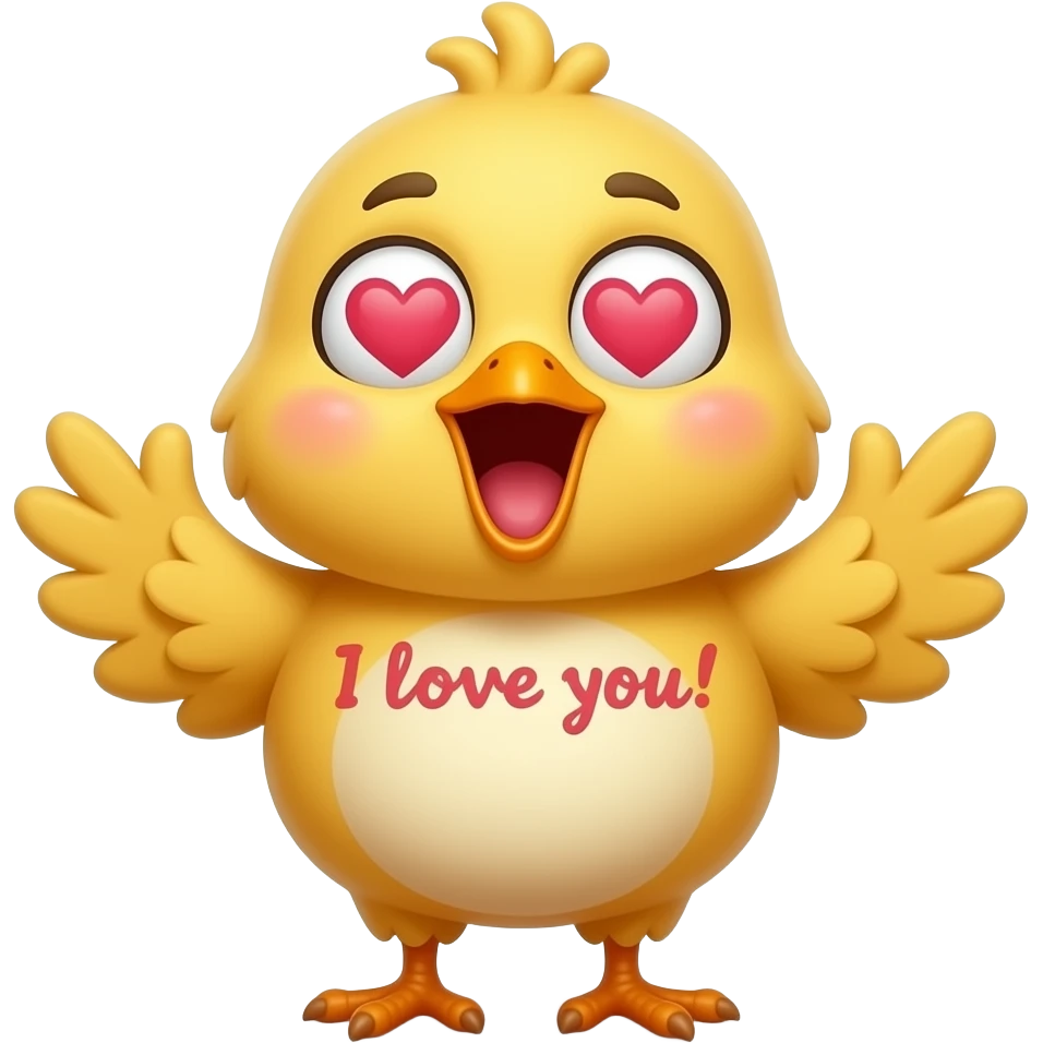 귀여운 병아리가 사랑해! 외치는 이모티콘 emoji