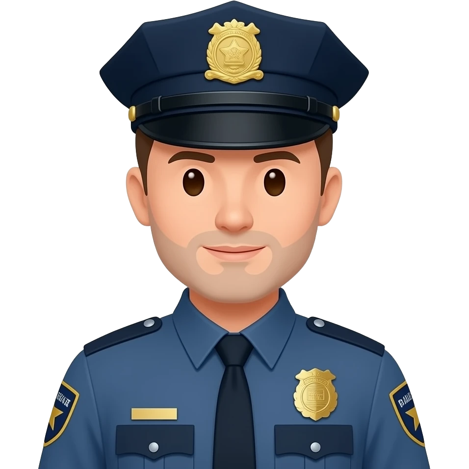 simple, flat, plain police officer emoji