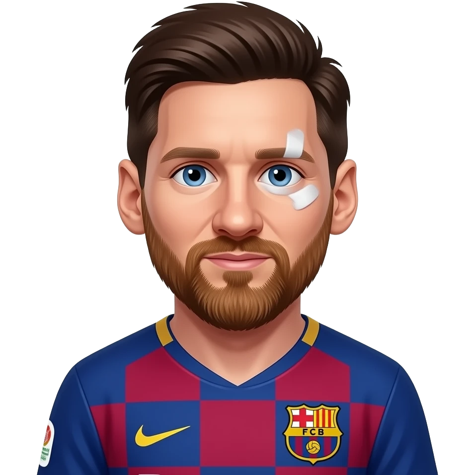 Messi barcelona gözü yaralı emoji