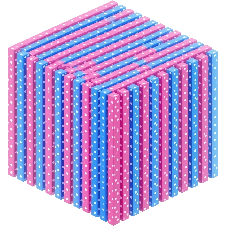 3d pink and blue holographic colored straight thin vertical lines with tiny white polka dots emoji