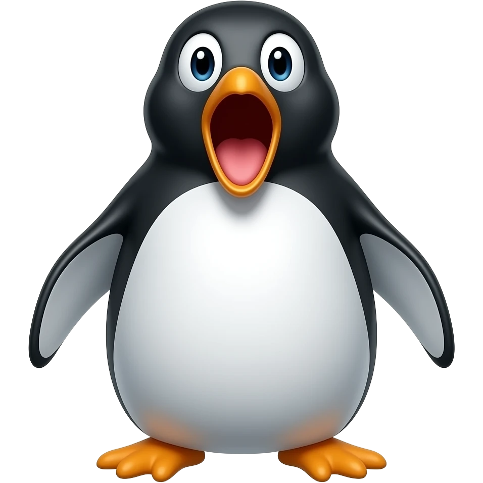 Penguin shouting emoji