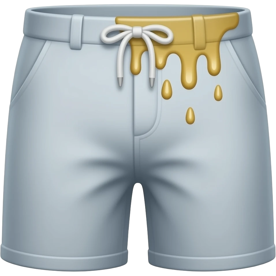 pee shorts without human and legs? yellow wet on crotch emoji
