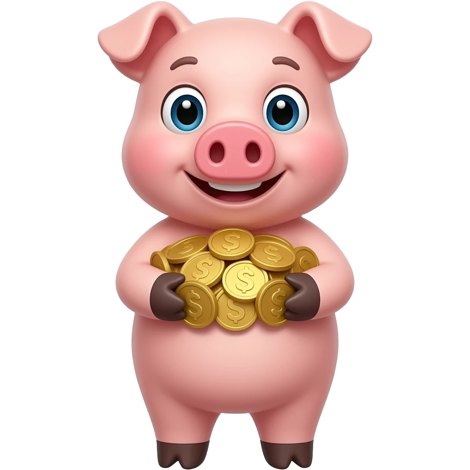 coins pig emoji