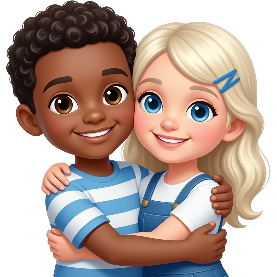 Темнокожий парень и белая девушка ласкают друг друга emoji