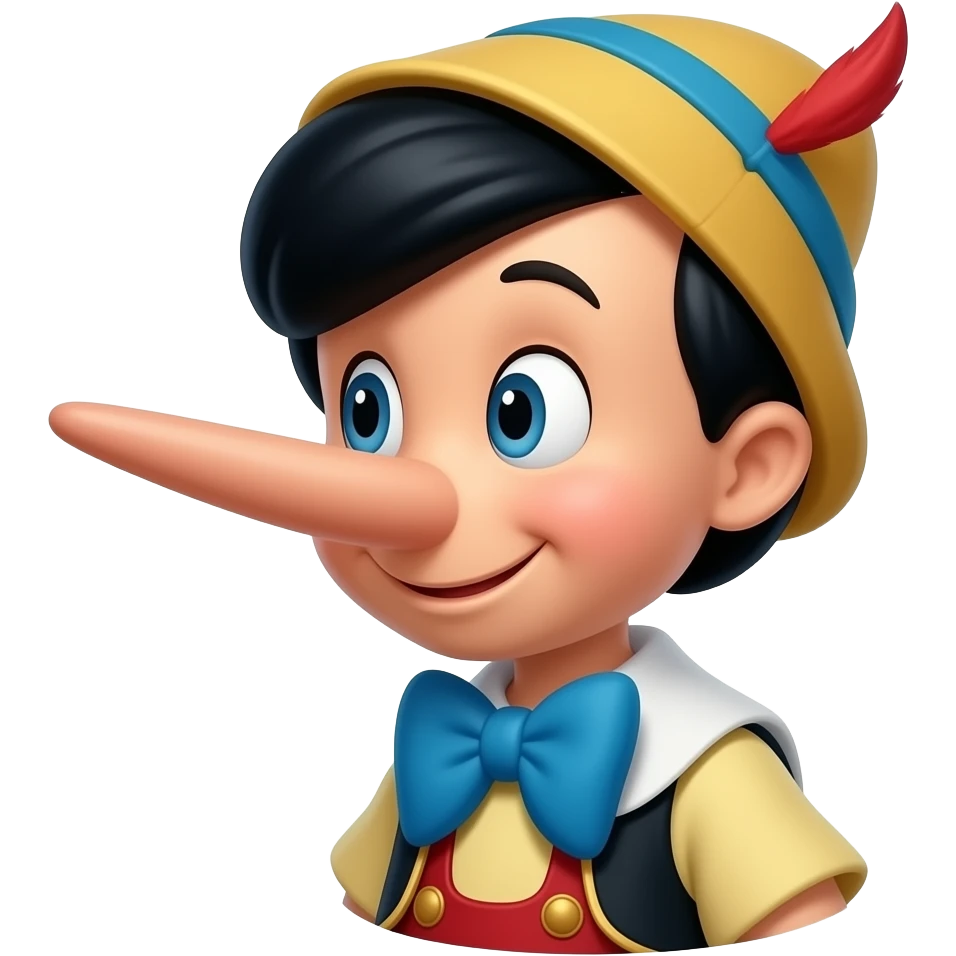 Pinocho con la nariz crecid emoji