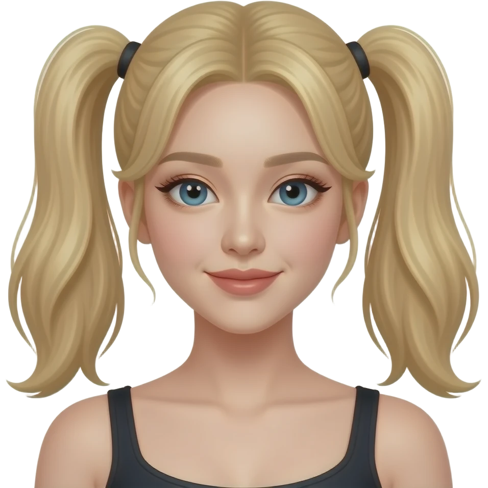 k pop idol woman blonde two pony tails emoji | AI Emoji Generator