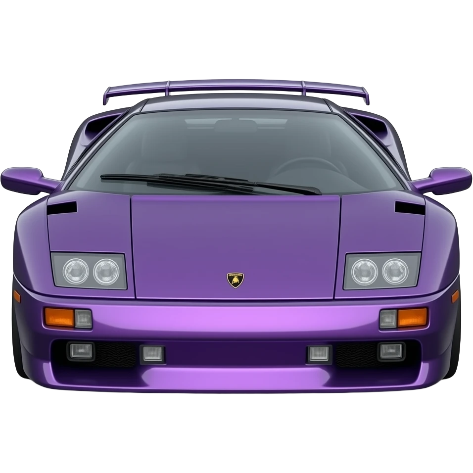 glossy metalic purple lamborghini diablo SE30 front , hyper real, highly detailed emoji