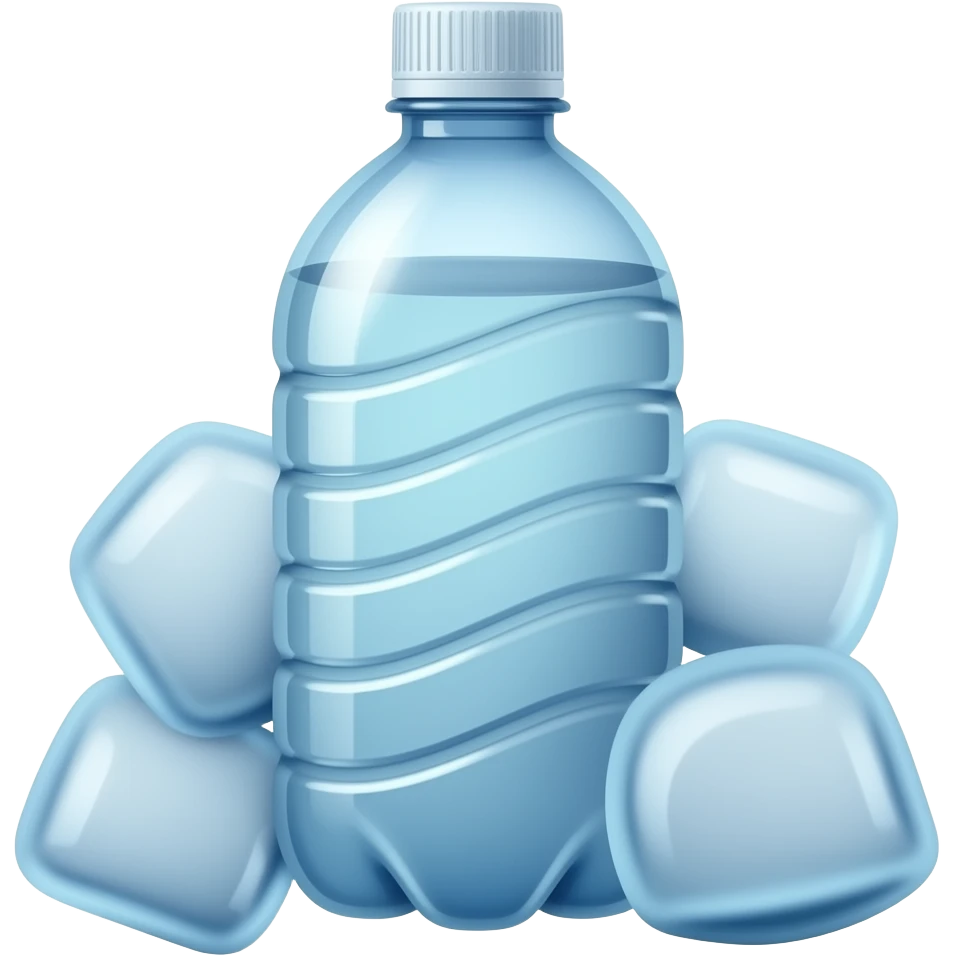 Refreshing ice cold water bottle for gym emoji