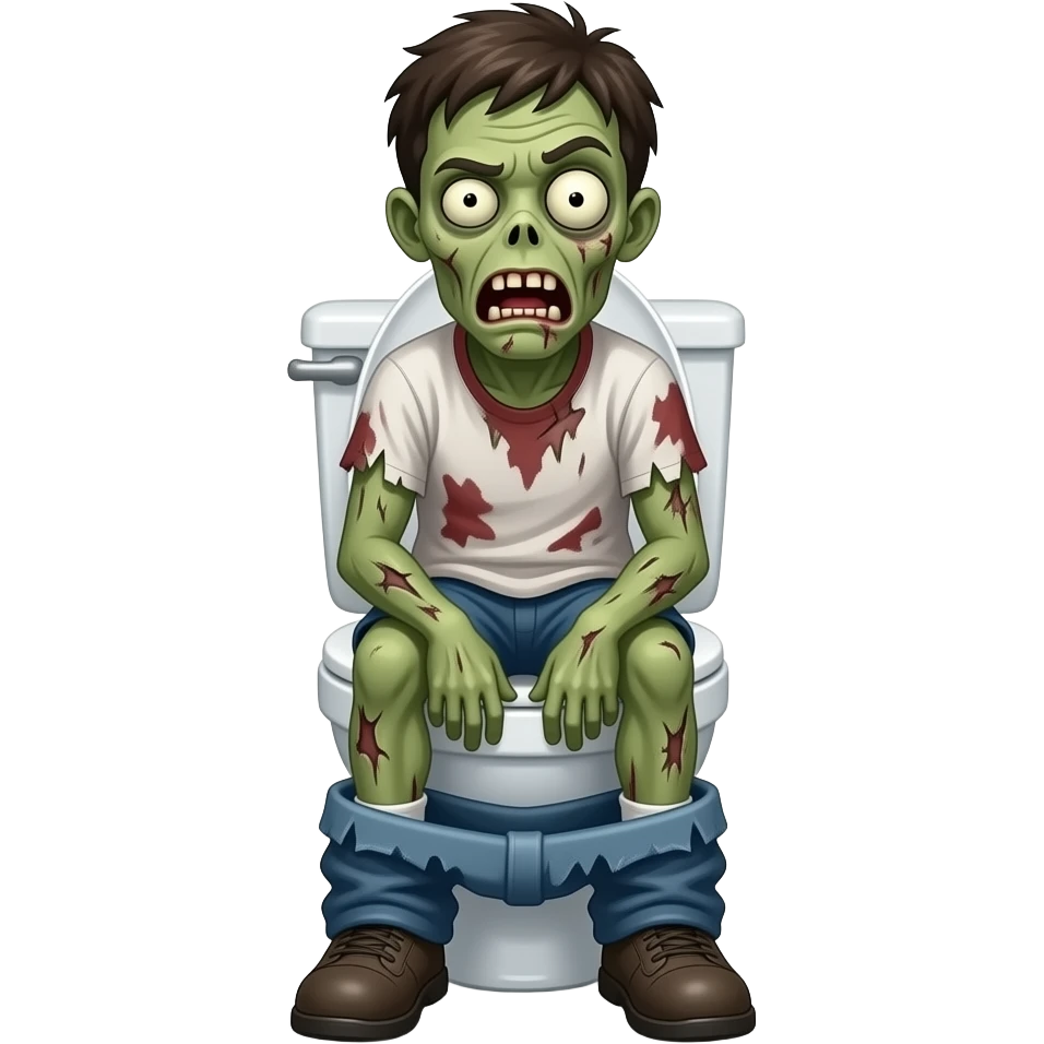 zombie sentado en un retrete emoji