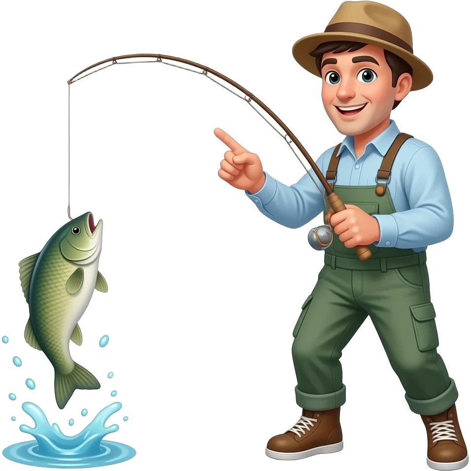 funny way to catch a fish emoji