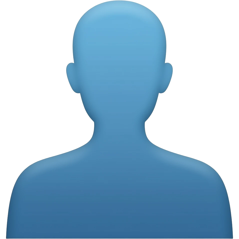 Siluete of person standing  we see his back one colour blue no background emoji