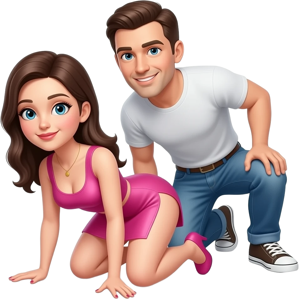 Интим Женщина на четвереньках с мужчиной зади emoji