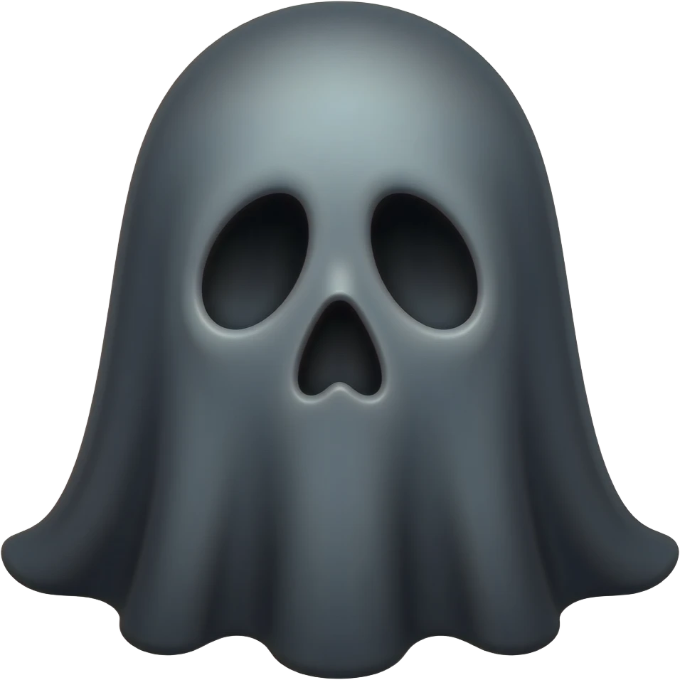 Black colored ghost emoji