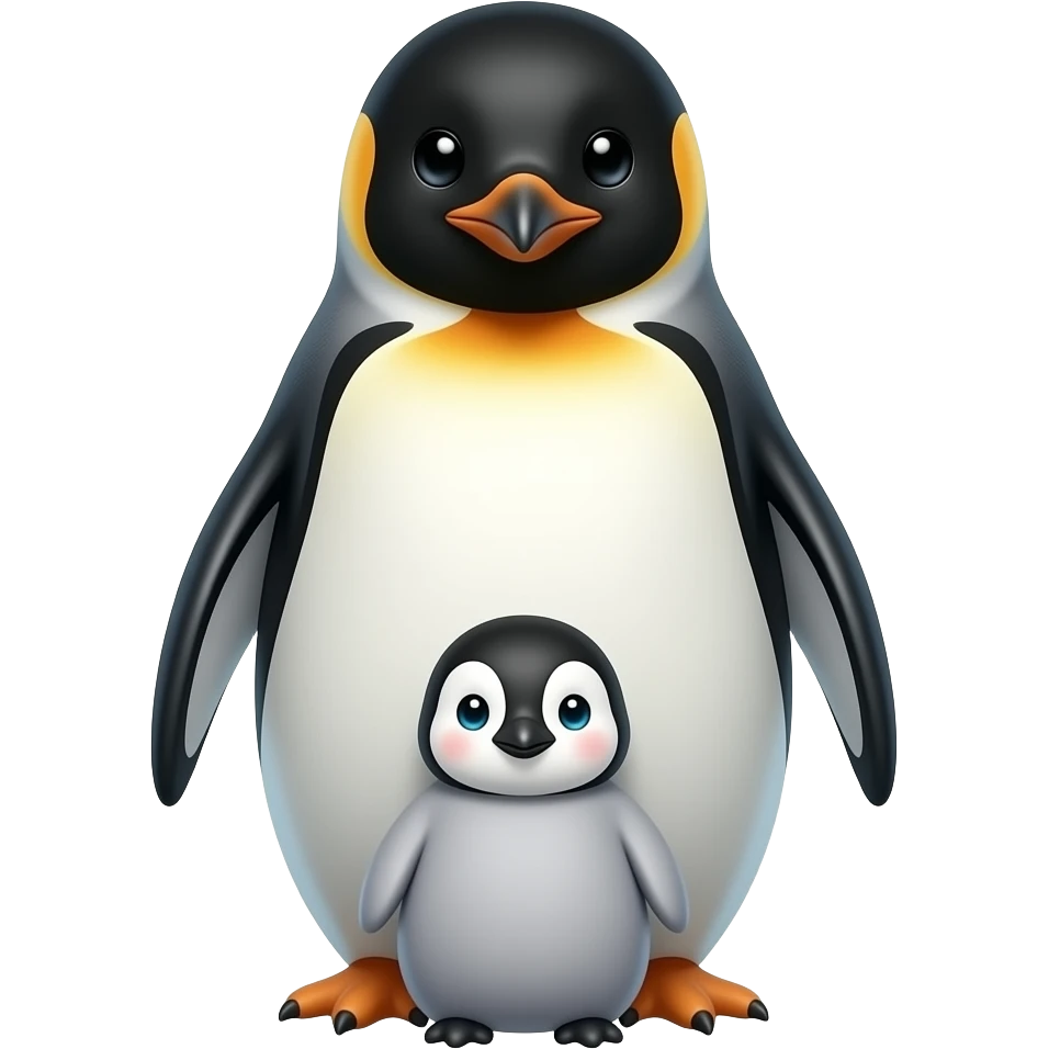 Penguin with baby penguin emoji
