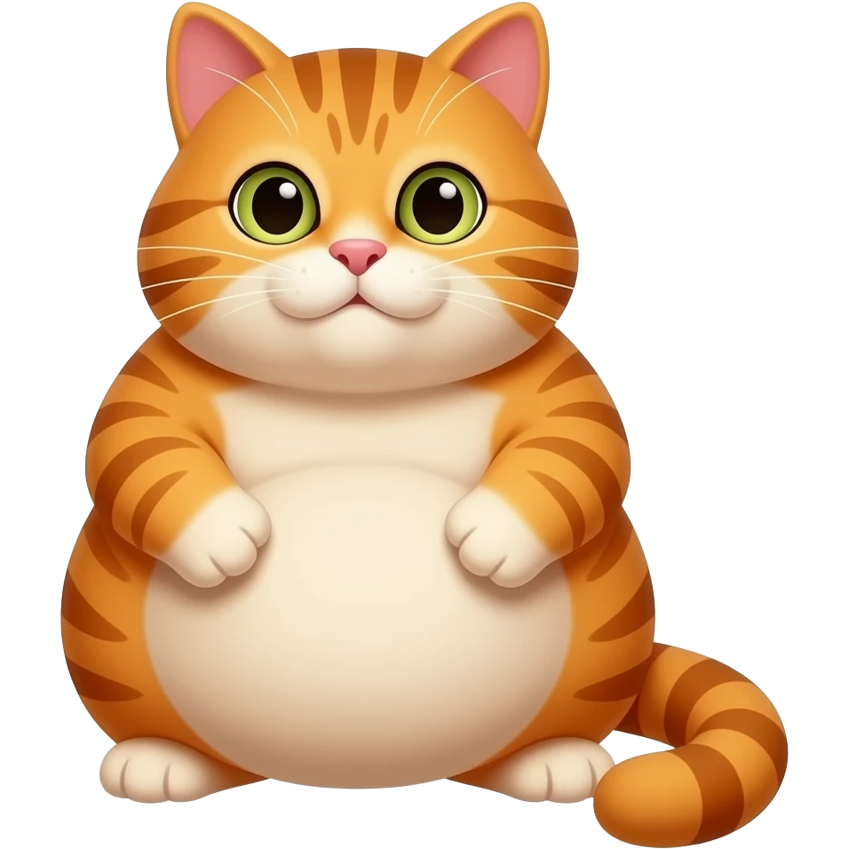 fat orange cat emoji