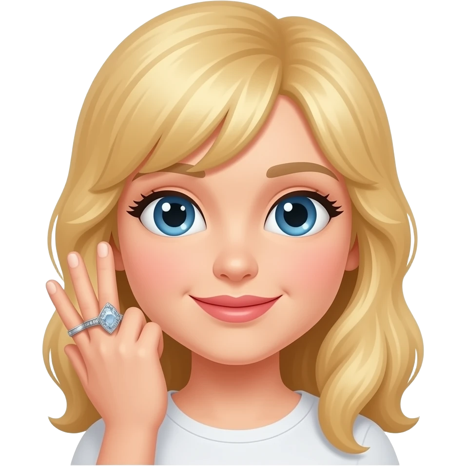 marquise ring on a blonde girl hand emoji