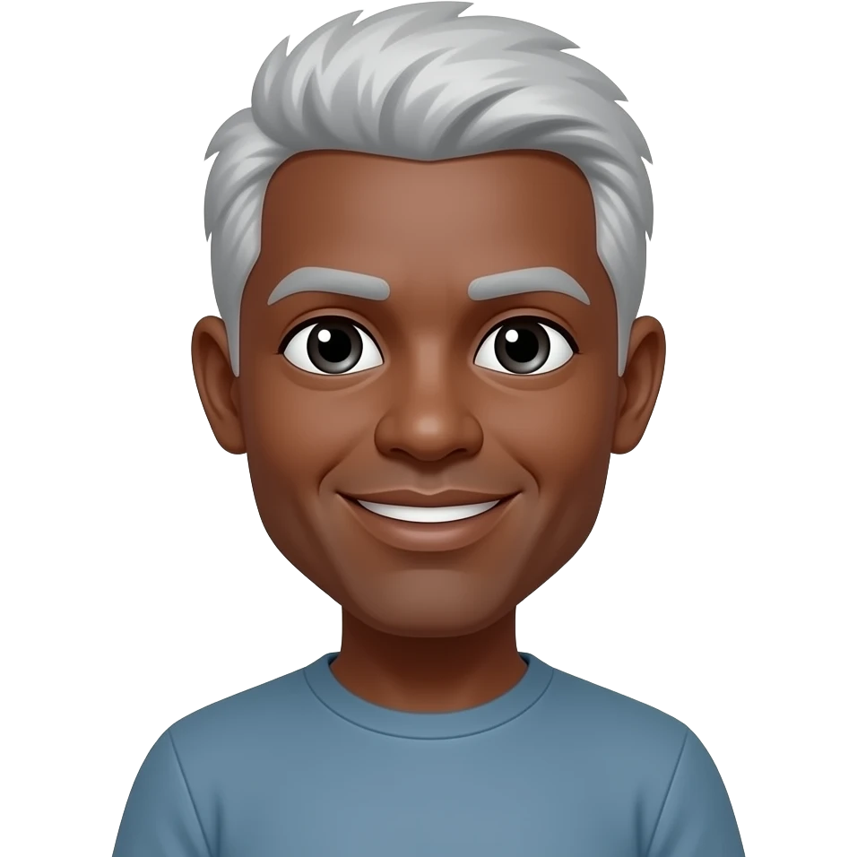 dark sking emoji gray hair afro american emoji