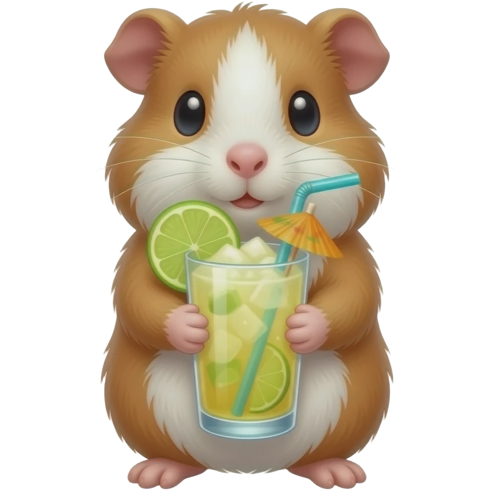Guinea pig with frozen pina colada emoji