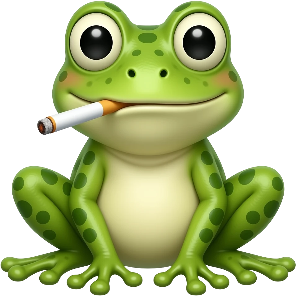 frog smoking a cigarette emoji
