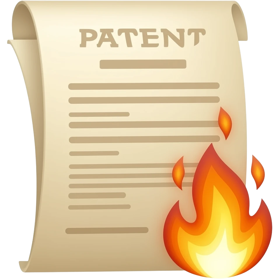 burning "patent" emoji