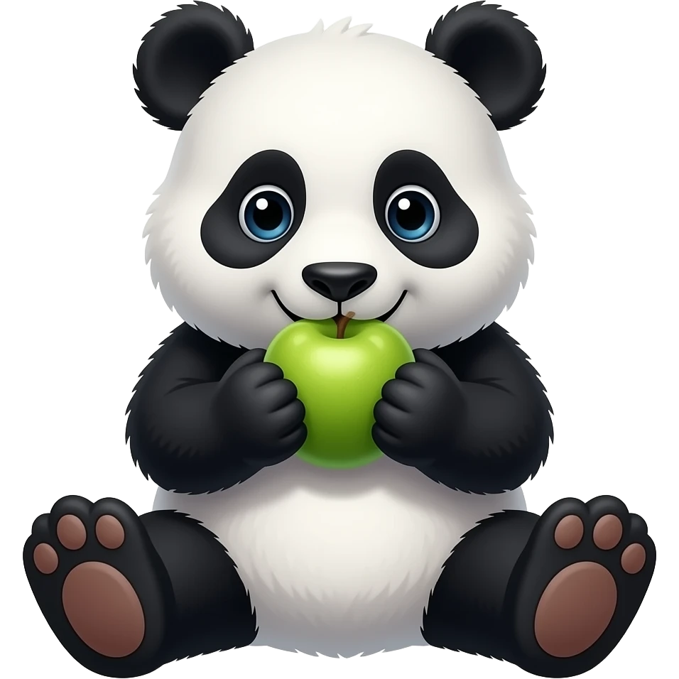 🫛🥬🍏🫑🥝🐼 Panda eats green fruit emoji