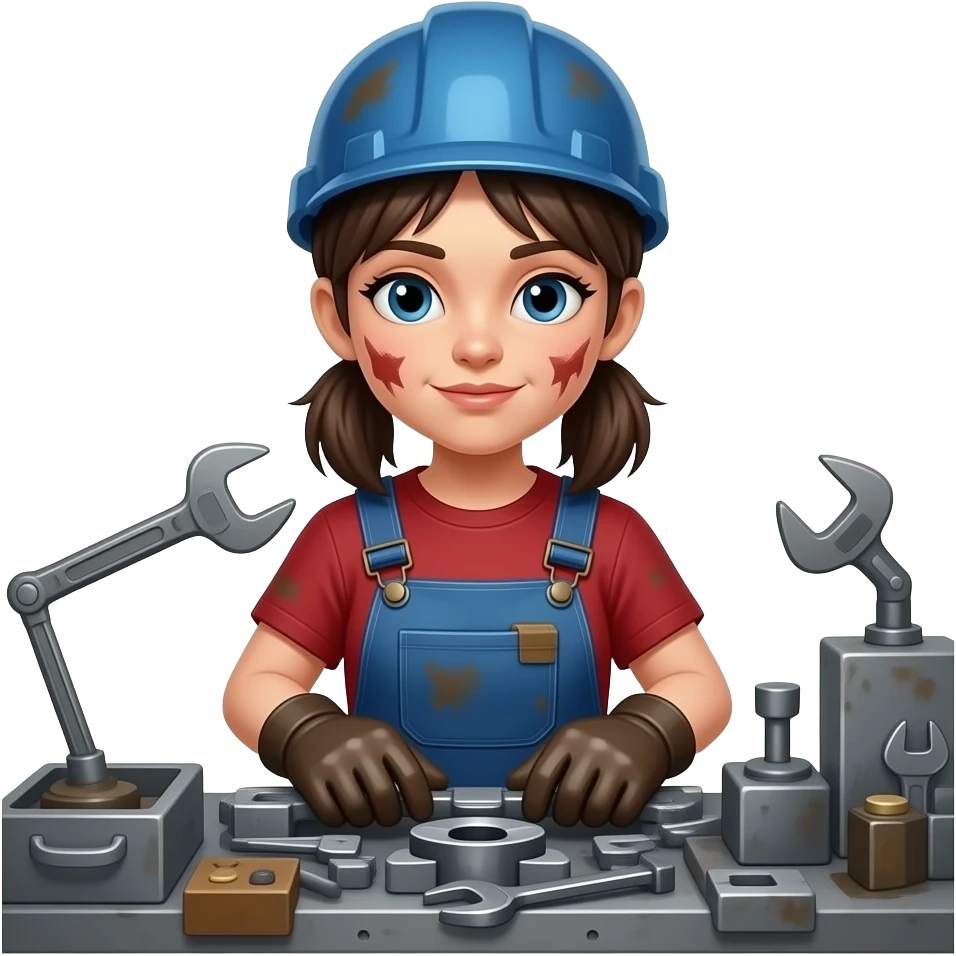 DIRTY GIRL BECAUSE SHE WORKS AS A MECHANIC WHATSAPP EMOJI emoji