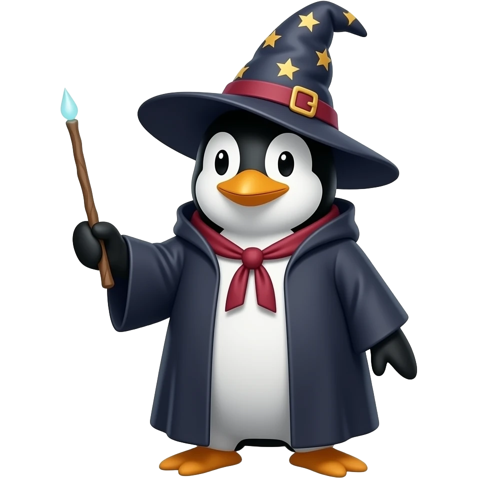 Penguin Wizard emoji