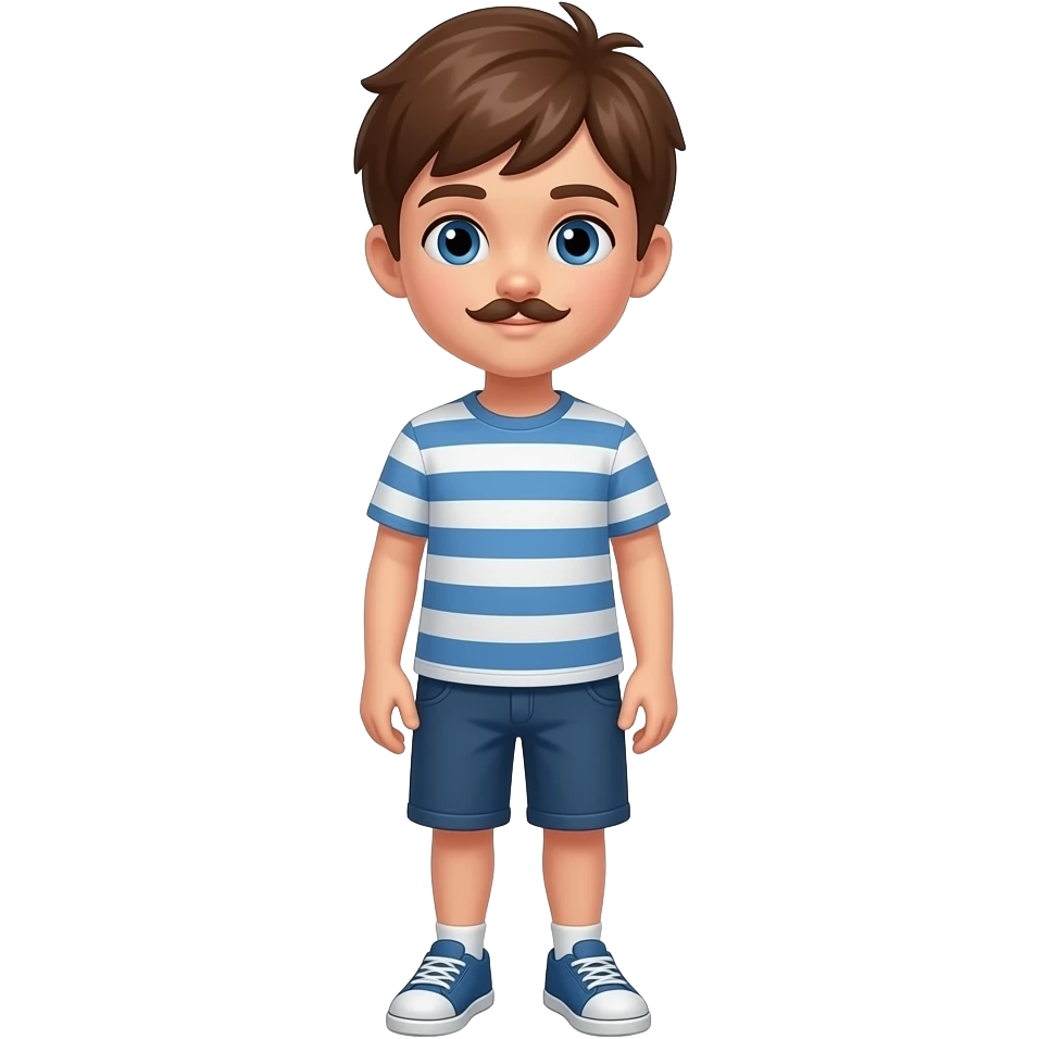 make me an emoji of jacob kravets which is 11 years old and he is white brown hair blue eyes no mustache full body emoji