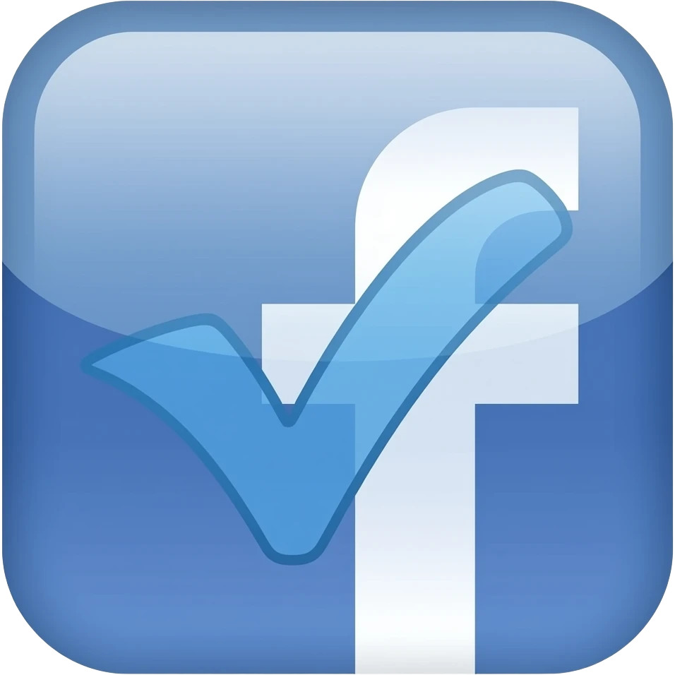 Blue facebook verified tick. emoji