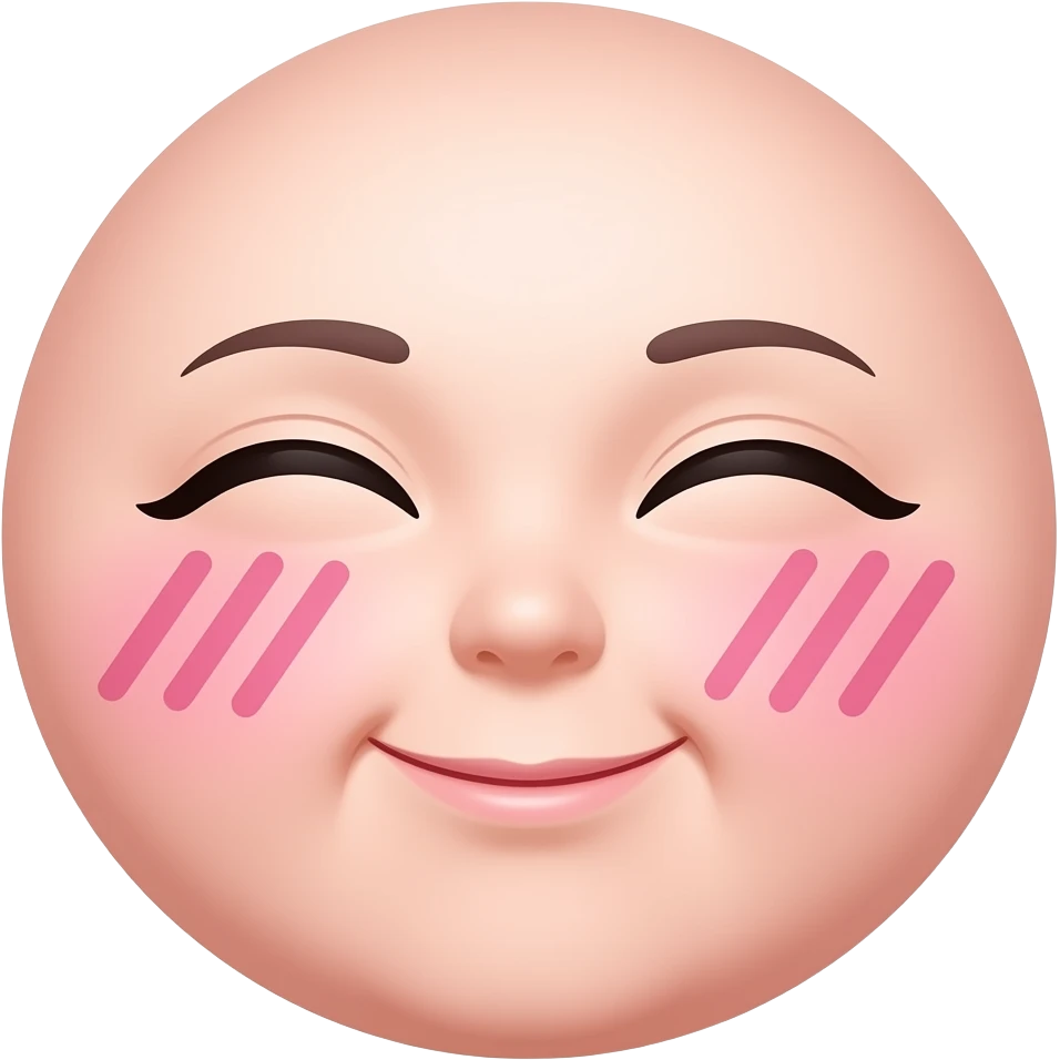 anime blush shaded like ios 3 lines only the blush 3 parallel pink lines emoji