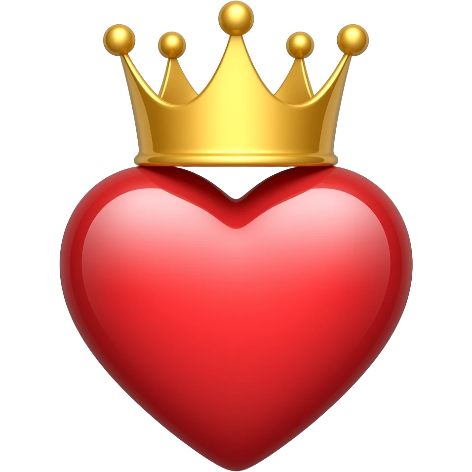 Corazon y corona emoji