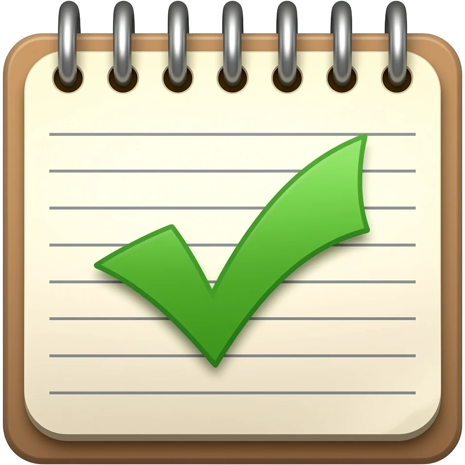 memopad with check emoji