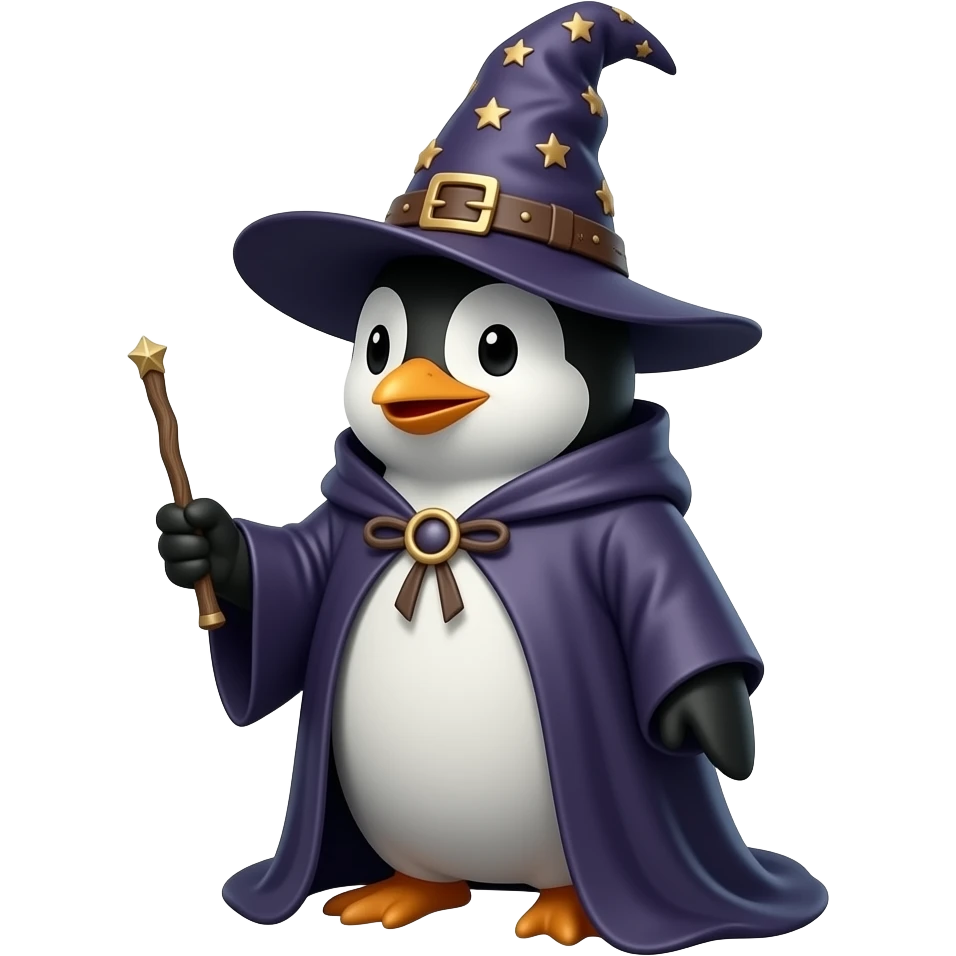 Penguin Wizard emoji