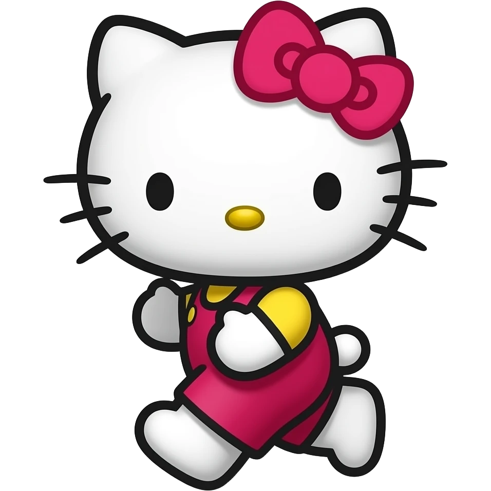 hello kitty running emoji