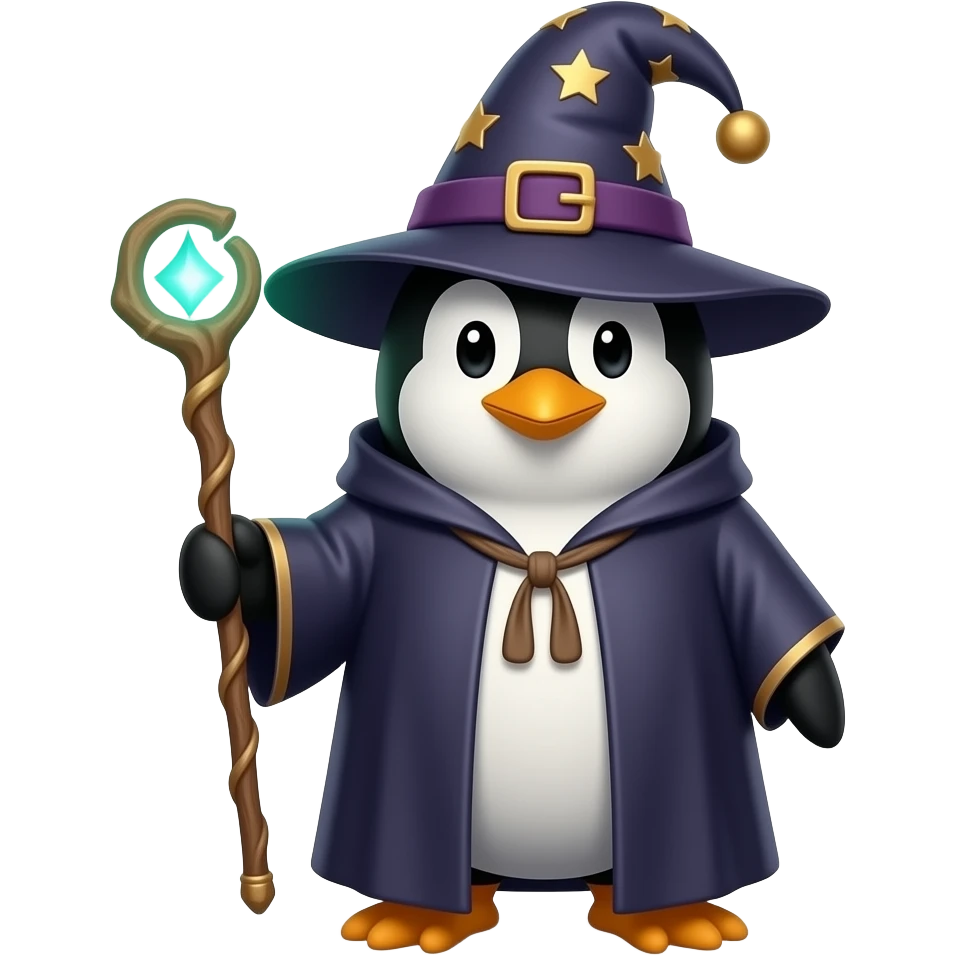Penguin Wizard emoji