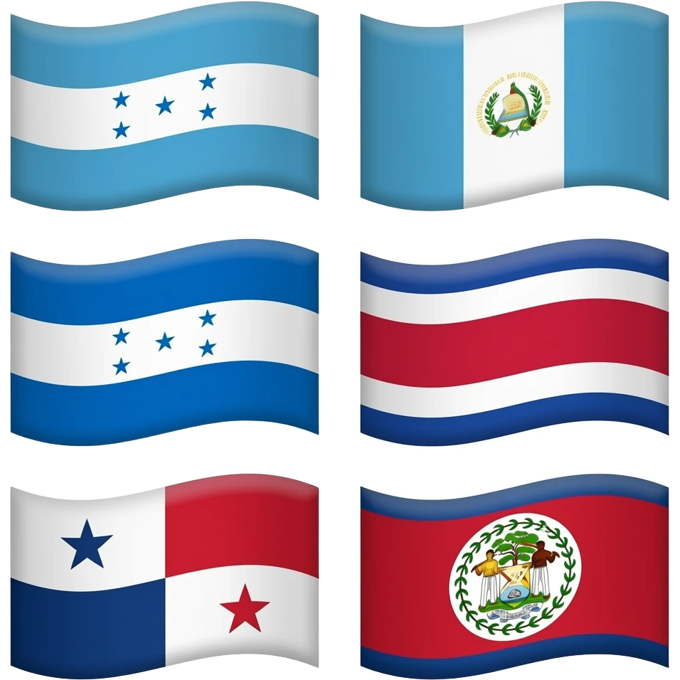 🇭🇳+🇬🇹+🇸🇻+🇳🇮+🇨🇷+🇵🇦+🇧🇿 emoji