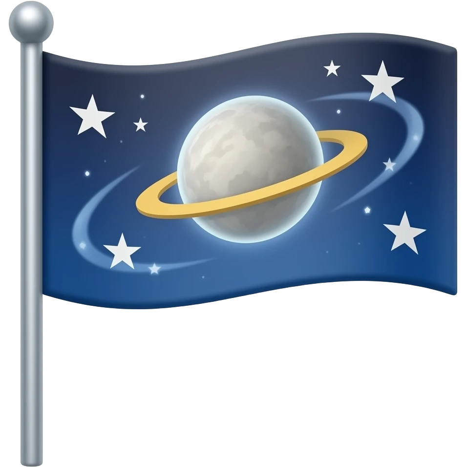 space flag with pole sign emoji