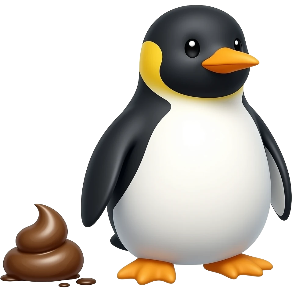 пингвин с говно. emoji