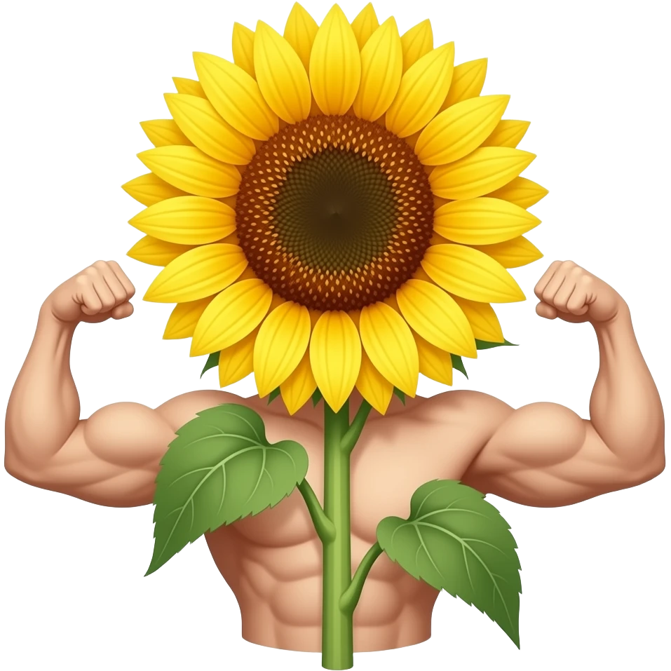 Sunflower + 💪🏻 emoji